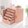 imageANWBROAD Jewelry Box Teen Girls and Women Jewelry Organizer Box Capacity for All Jewelry Storage Case for Necklace Earring Bracelet Ring Leather Jewelry Holder UJJB007F