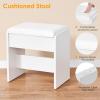 imageANWBROAD 39quot Glass Top Vanity Desk with Mirror and Lights with 6 Drawers and Charging Station3 Color Modes Adjustable White for Bedroom UBDT79A