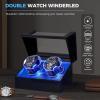 imageANWBROAD Watch Winder Watch Winder for Automatic Watches OpenStop Double Watch Winder Box with 4 Modes Quiet Motor LED TypeC Adapter UJWW016C