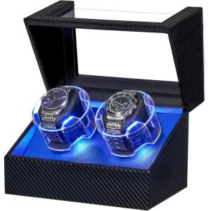imageANWBROAD Watch Winder Watch Winder for Automatic Watches OpenStop Double Watch Winder Box with 4 Modes Quiet Motor LED TypeC Adapter UJWW016C