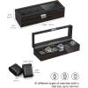 imageANWBROAD Watch Box for Men 6 Slot Mens Watch Box Watch Storage Watch Holder Organizer for Men Watch Display Case with Glass Lid6 Slot UJWB006E