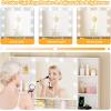 imageANWBROAD Large Vanity Desk with Mirror and Lights White Makeup Vanity Desk with Glass Top13 Drawers7 Open Shelves 3 Colors Dressing Table with Stool Power Outlet for Bedroom Women UBDT18XSilver