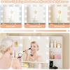 imageANWBROAD Large Vanity Desk with Mirror and Lights White Makeup Vanity Desk with Glass Top13 Drawers7 Open Shelves 3 Colors Dressing Table with Stool Power Outlet for Bedroom Women UBDT18XGolden