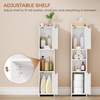 image:imageANWBROAD Slim Bathroom Storage Cabinet Corner Narrow Cabinet with 2 Doors and Adjustable Shelf Freestanding Small Bathroom Organizers and Storage for Small Spaces Kitchen Living Room White USBC011W