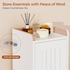image:imageANWBROAD Slim Bathroom Storage Cabinet Corner Narrow Cabinet with 2 Doors and Adjustable Shelf Freestanding Small Bathroom Organizers and Storage for Small Spaces Kitchen Living Room White USBC011W