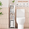image:imageANWBROAD Slim Bathroom Storage Cabinet Corner Narrow Cabinet with 2 Doors and Adjustable Shelf Freestanding Small Bathroom Organizers and Storage for Small Spaces Kitchen Living Room White USBC011W