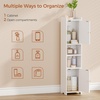 image:imageANWBROAD Slim Bathroom Storage Cabinet Corner Narrow Cabinet with 2 Doors and Adjustable Shelf Freestanding Small Bathroom Organizers and Storage for Small Spaces Kitchen Living Room White USBC011W